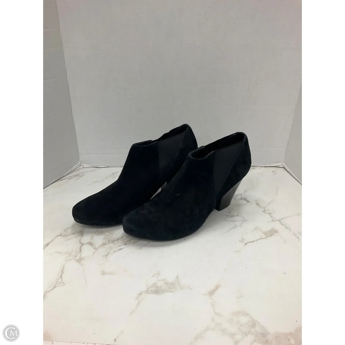 Boots Ankle Heels By Clothes Mentor In Black, Size: 9