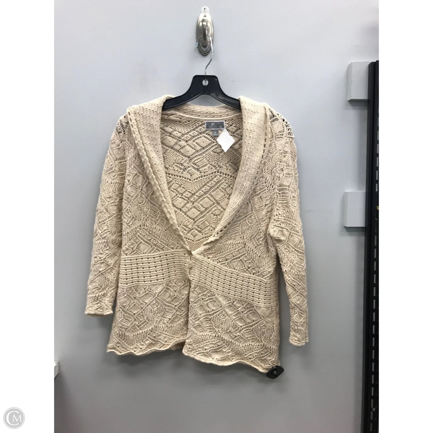 Sweater Cardigan By Jm Collections In Beige, Size: M
