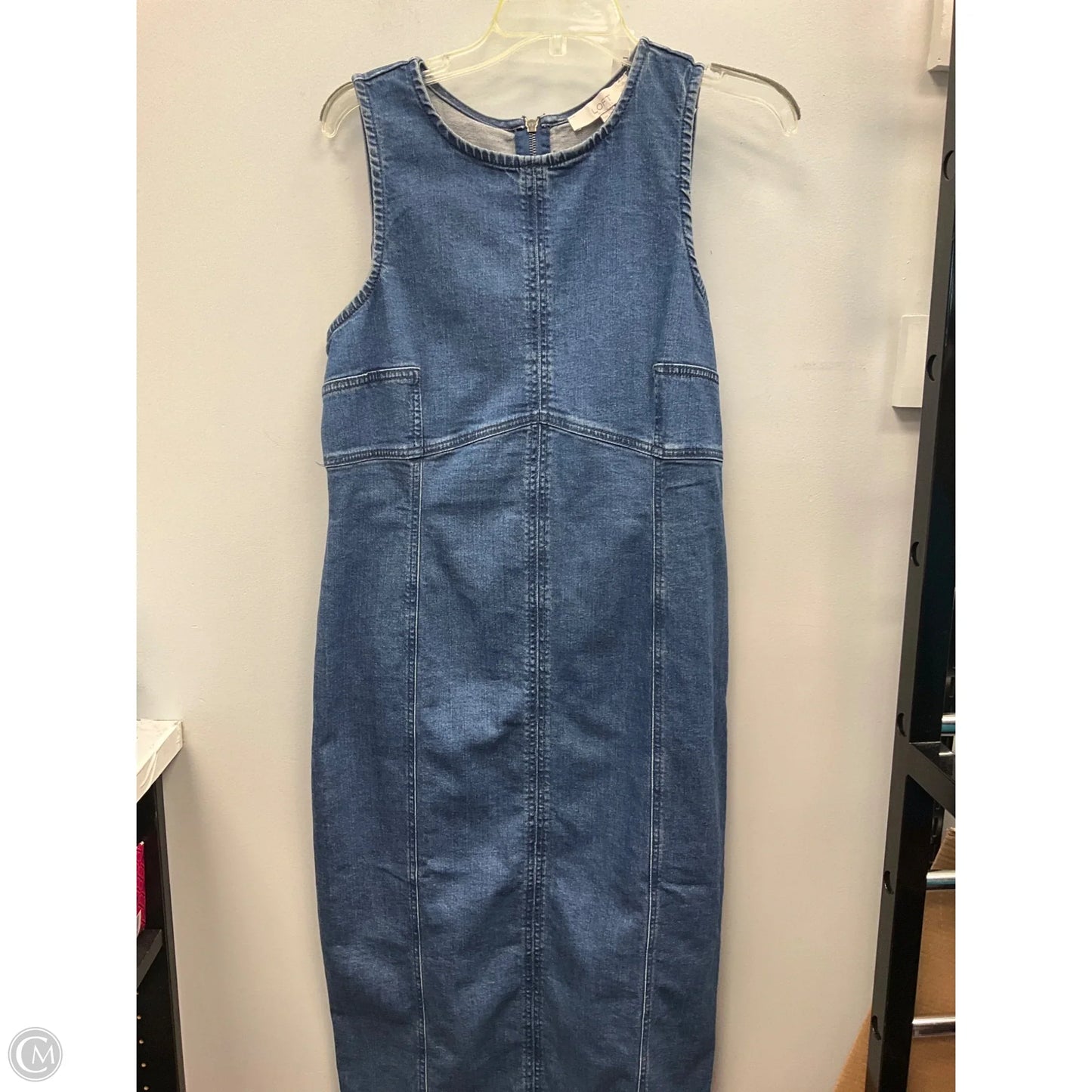 Dress Casual Maxi By Loft In Blue Denim, Size: 10p