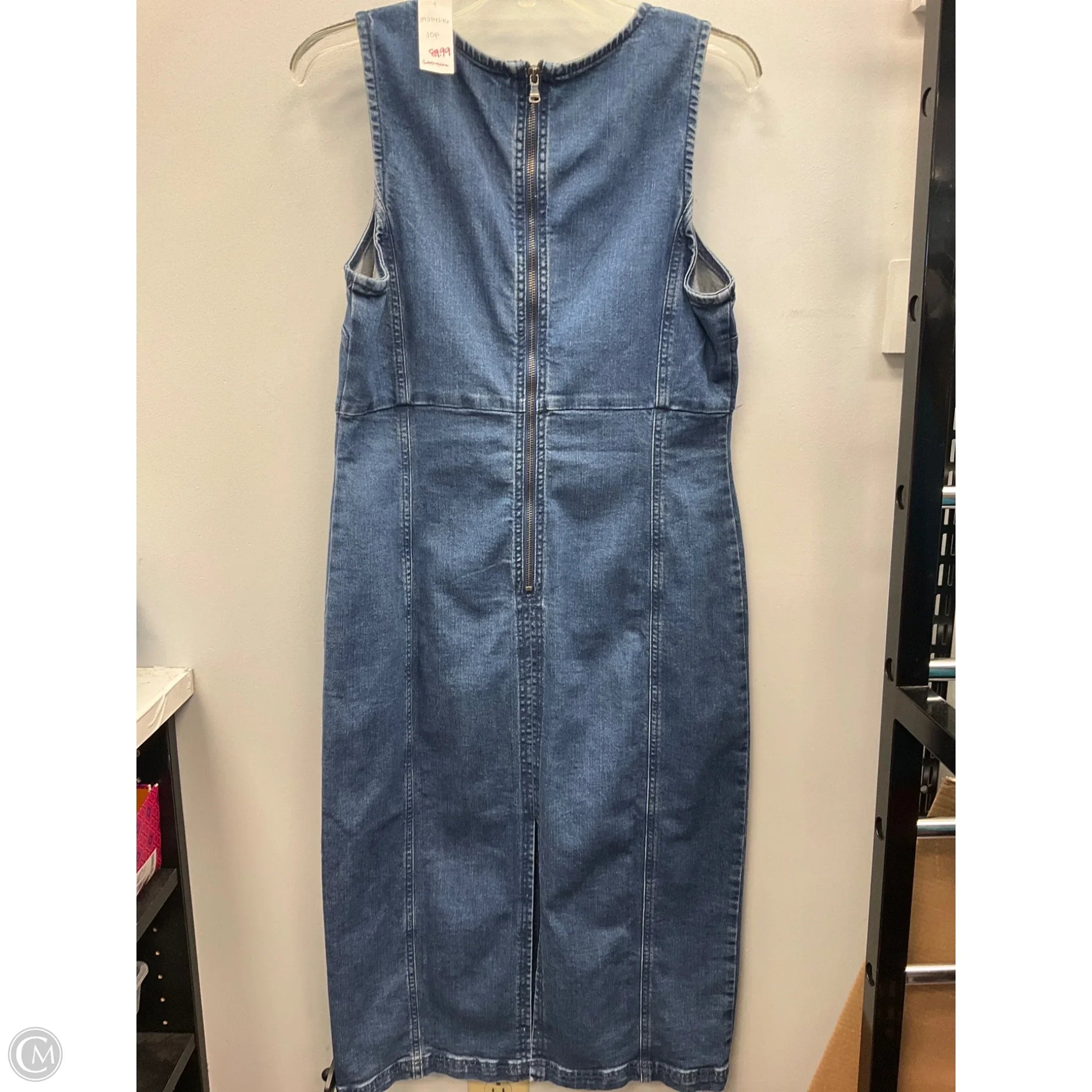 Dress Casual Maxi By Loft In Blue Denim, Size: 10p