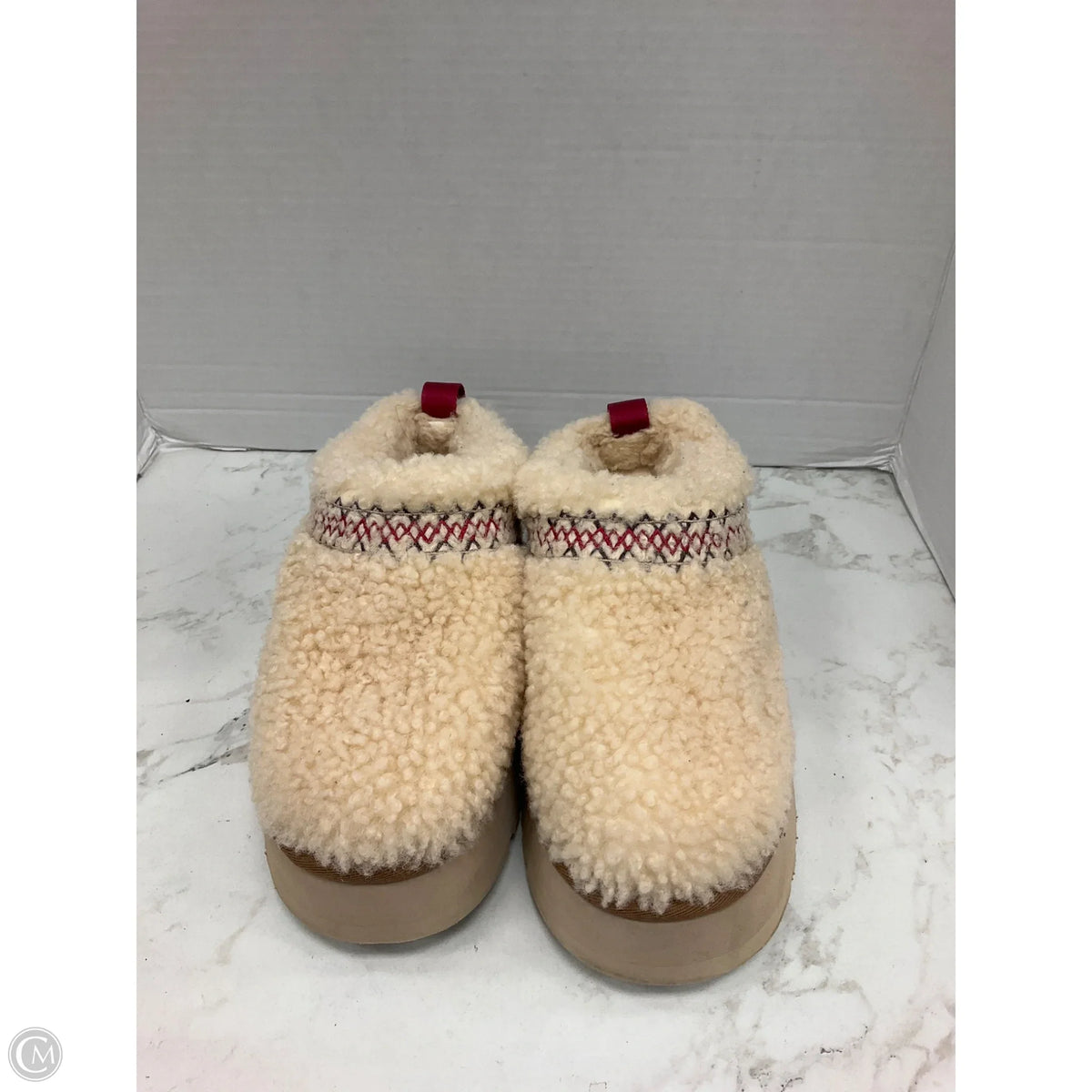 Slippers Designer By Ugg In Cream, Size: 9