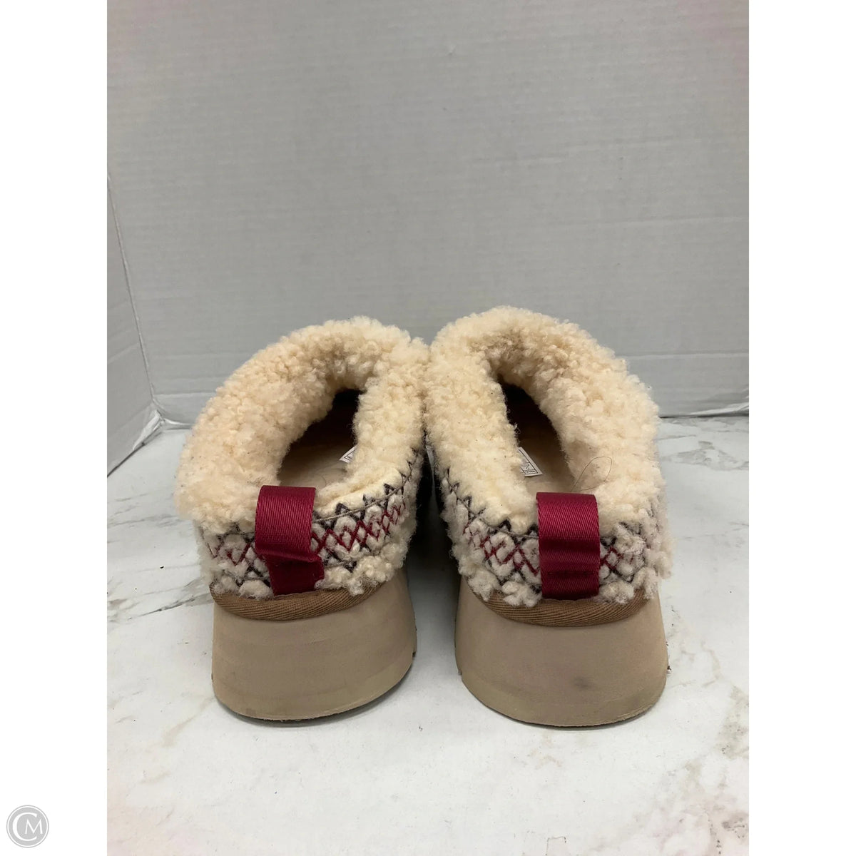 Slippers Designer By Ugg In Cream, Size: 9