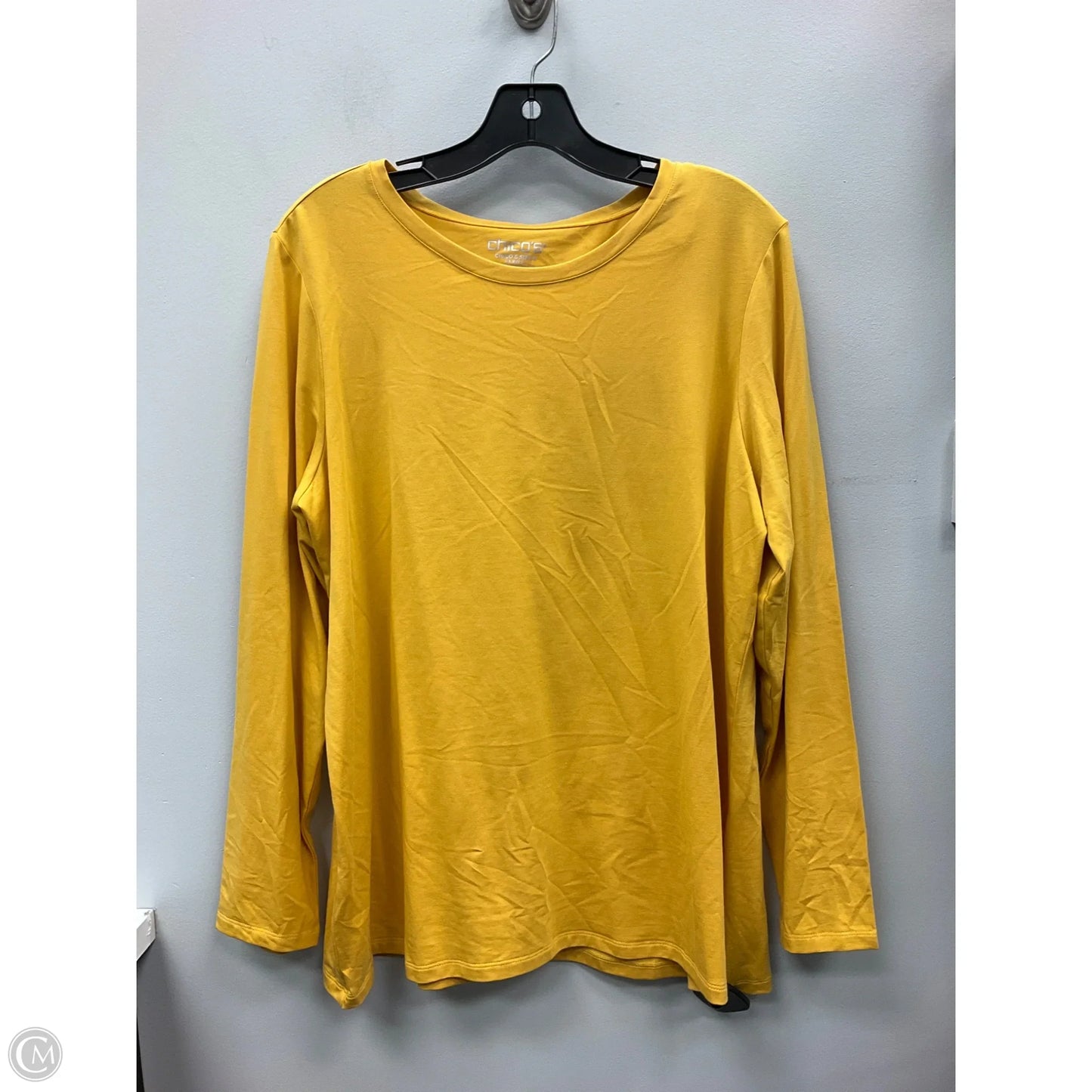 Top Long Sleeve Basic By Chicos In Yellow, Size: Xl