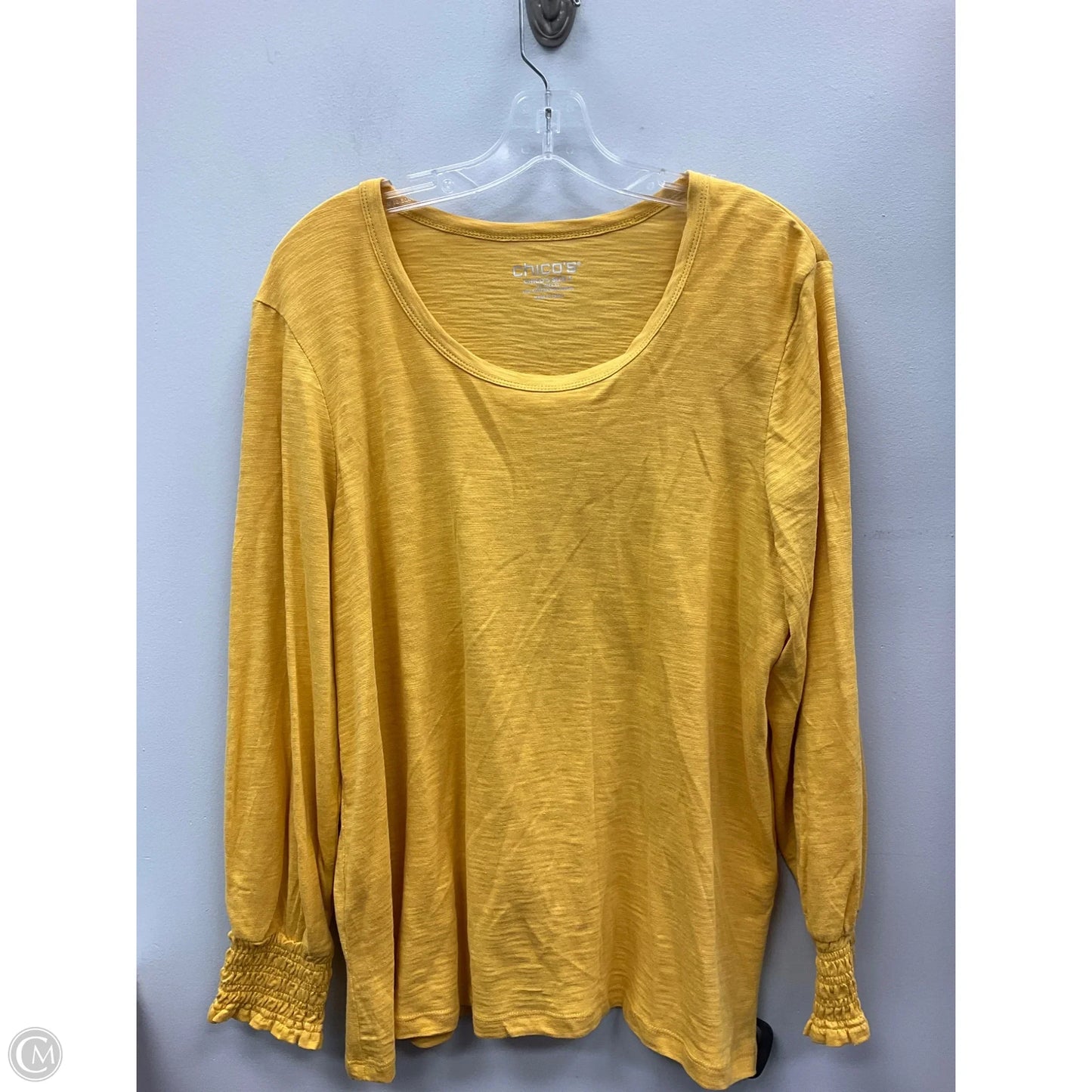 Top Long Sleeve By Chicos In Yellow, Size: Xl