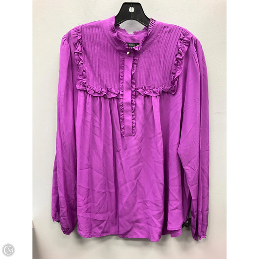 Top Long Sleeve By J. Crew In Purple, Size: Xxl