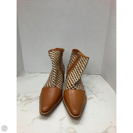 Boots Ankle Heels By Roolee In Cream & Tan, Size: 10