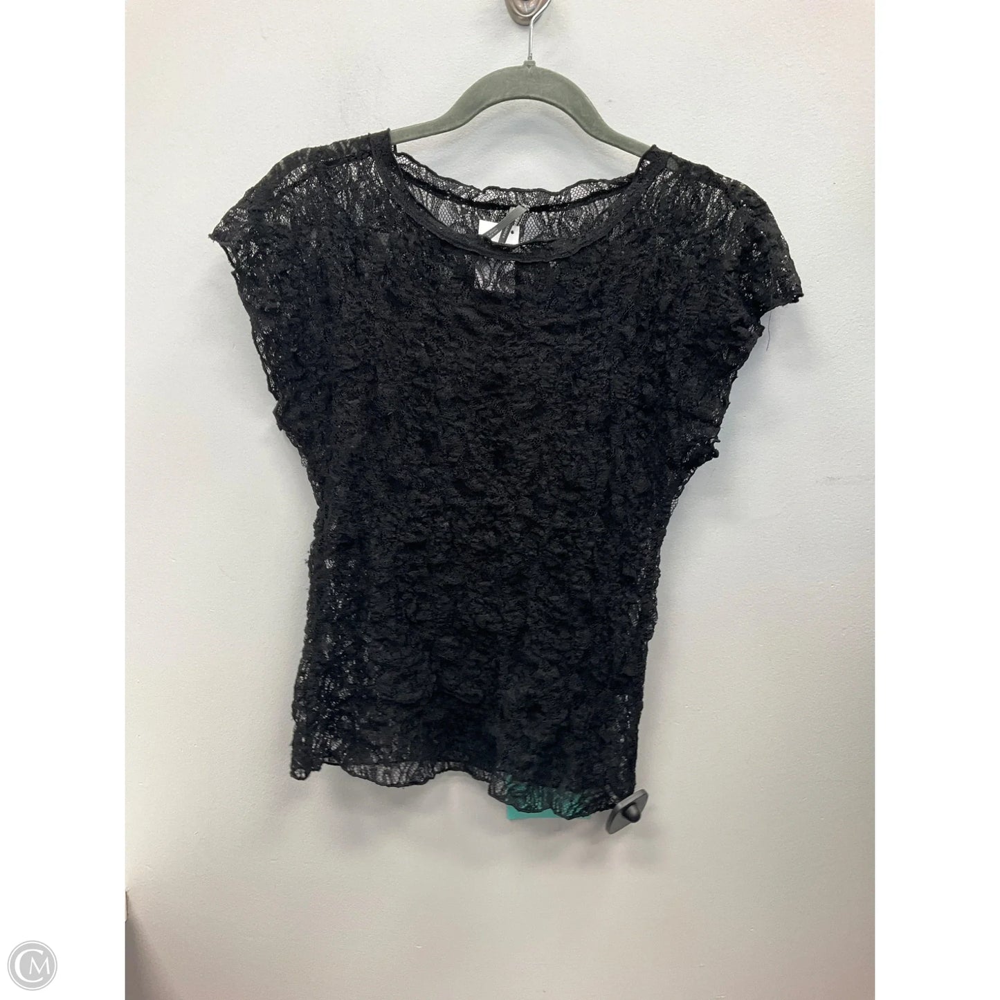 Top Short Sleeve By Anthropologie In Black, Size: S