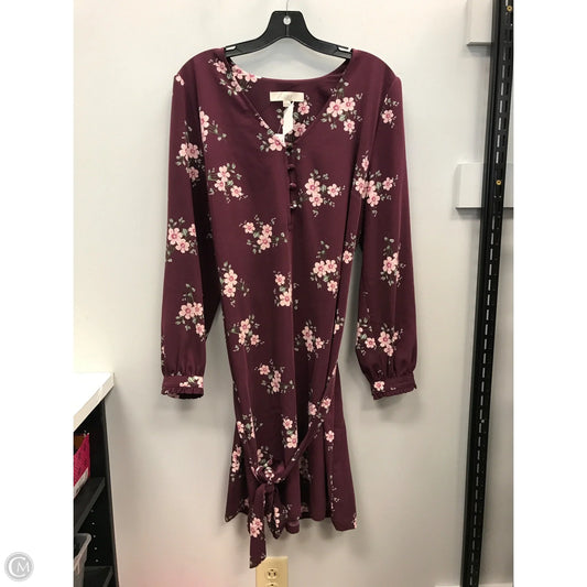 Dress Casual Short By Loft In Floral Print, Size: 14