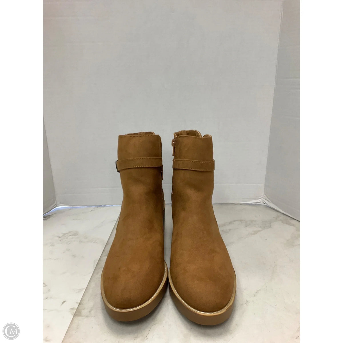 Boots Ankle Heels By Loft In Tan, Size: 8.5