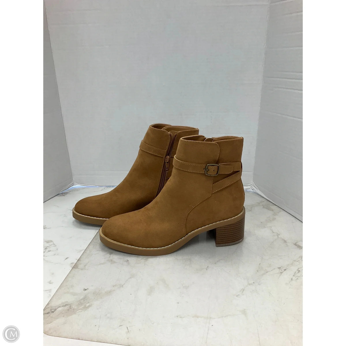 Boots Ankle Heels By Loft In Tan, Size: 8.5