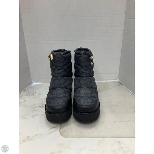 Boots Designer By Coach In Black & Grey, Size: 8.5