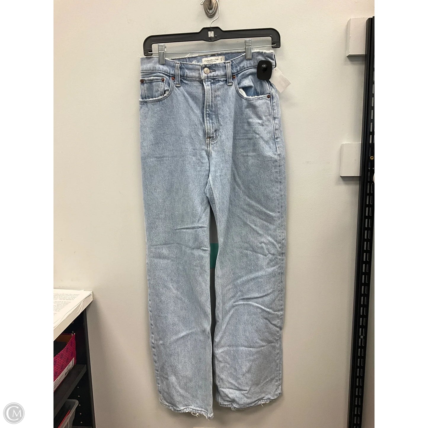 Jeans Straight By Abercrombie And Fitch In Blue Denim, Size: 4