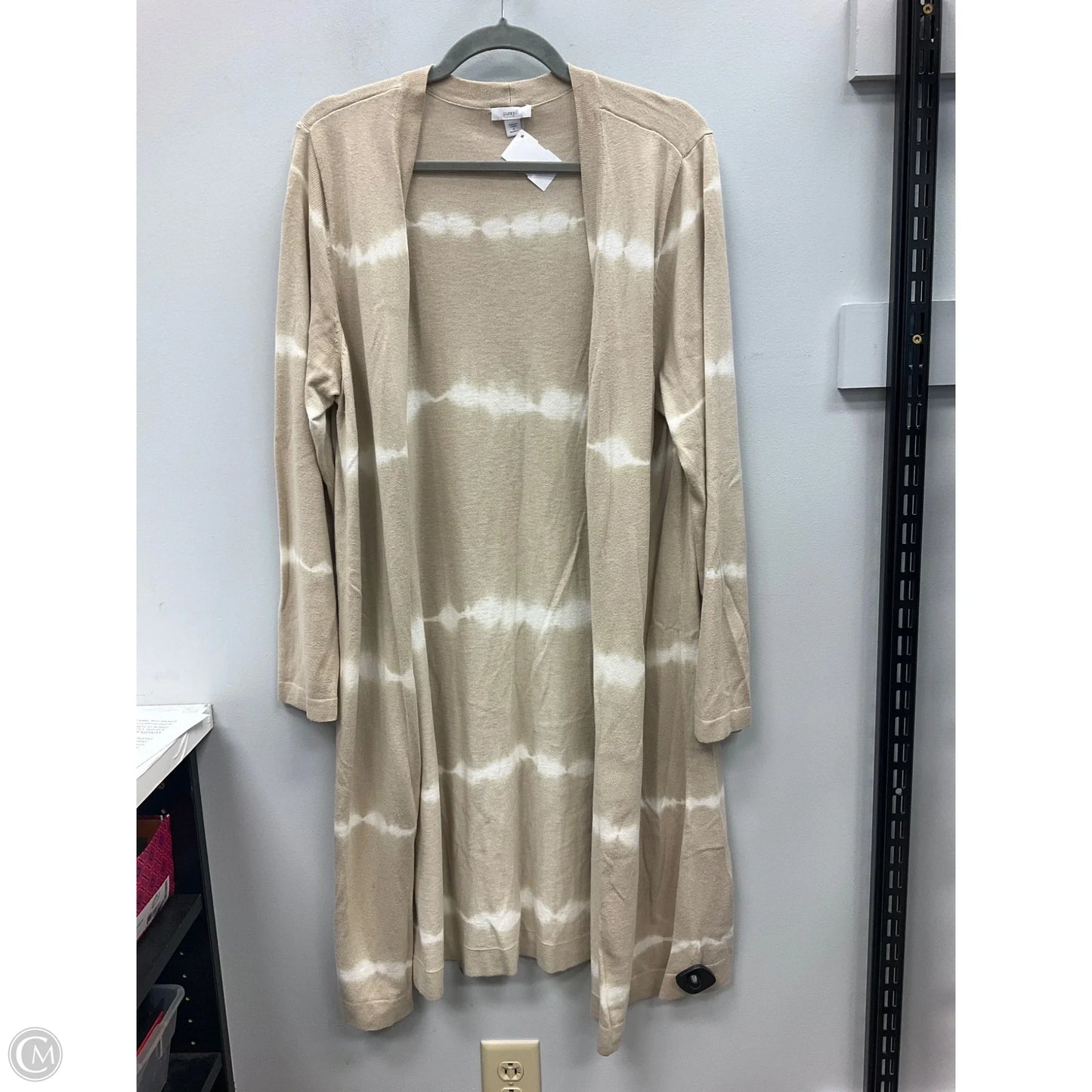 Sweater Cardigan By Pure Jill In Tan, Size: M