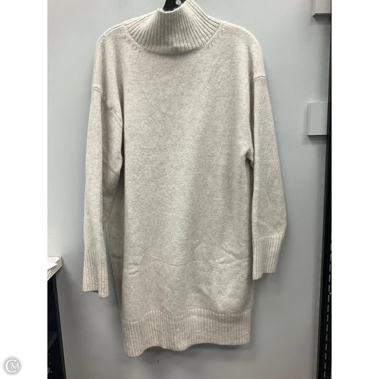 Dress Sweater By H&m In Cream & Grey, Size: L
