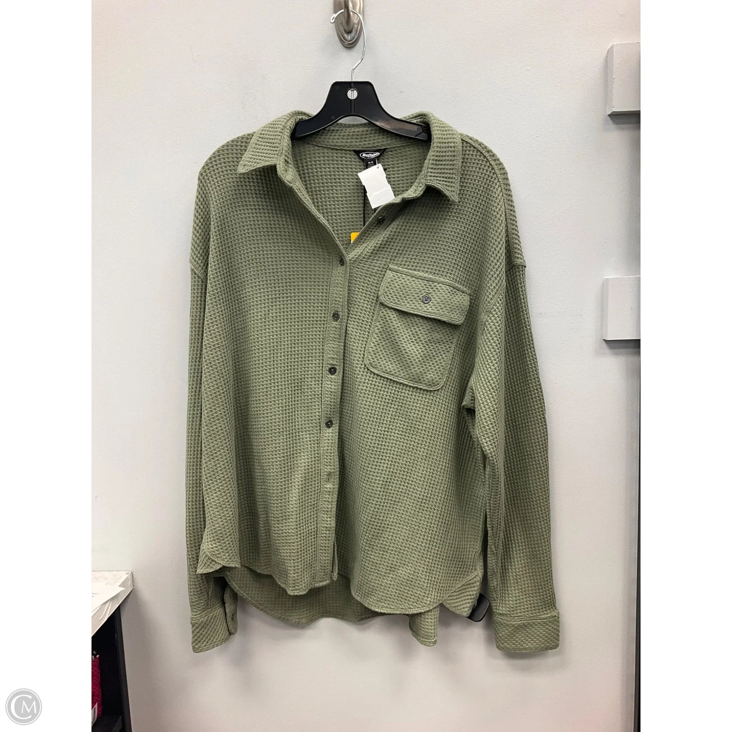 Top Long Sleeve By Cmc In Green, Size: M