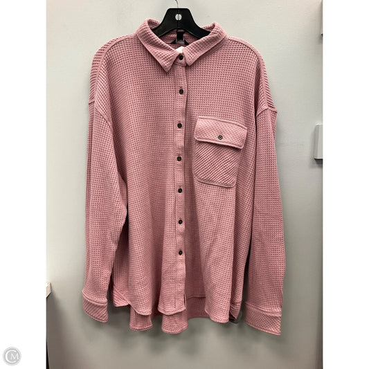 Top Long Sleeve By Cmc In Pink, Size: L