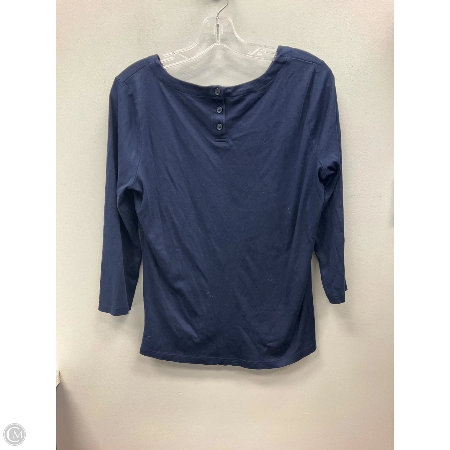 Top 3/4 Sleeve By Talbots In Navy, Size: M