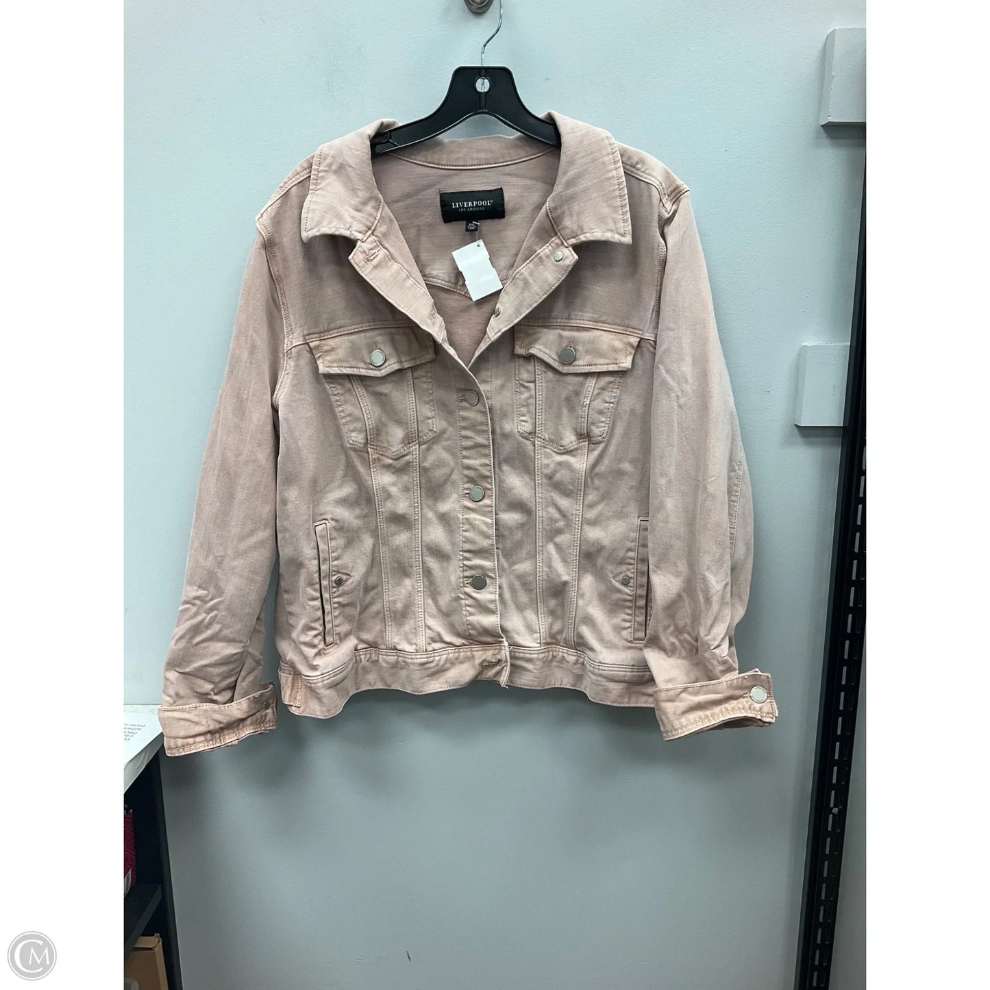 Jacket Denim By Liverpool In Tan, Size: Xxl