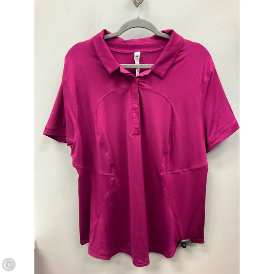 Athletic Top Short Sleeve By Lululemon In Purple, Size: 20