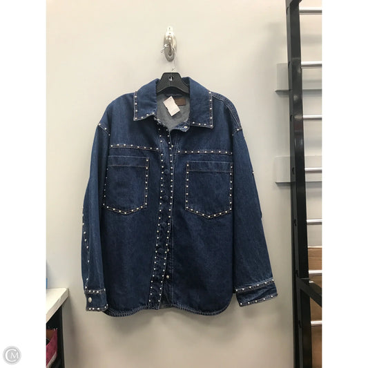 Top Long Sleeve By Blanknyc In Blue Denim, Size: M