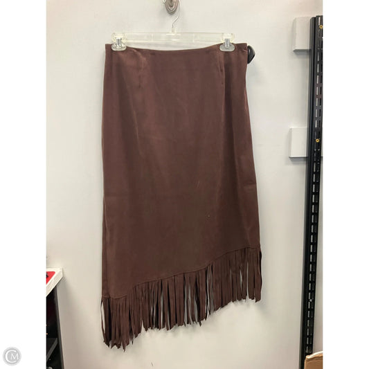 Skirt Midi By Denim And Company In Brown, Size: L