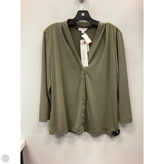 Top Long Sleeve By Calvin Klein In Green, Size: M