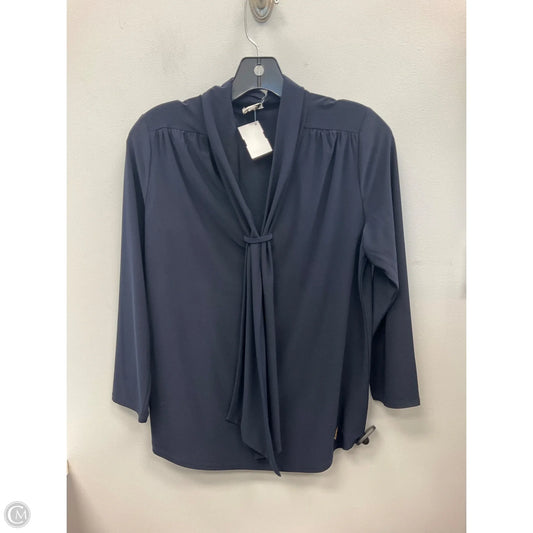 Top Long Sleeve By Anne Klein In Navy, Size: S