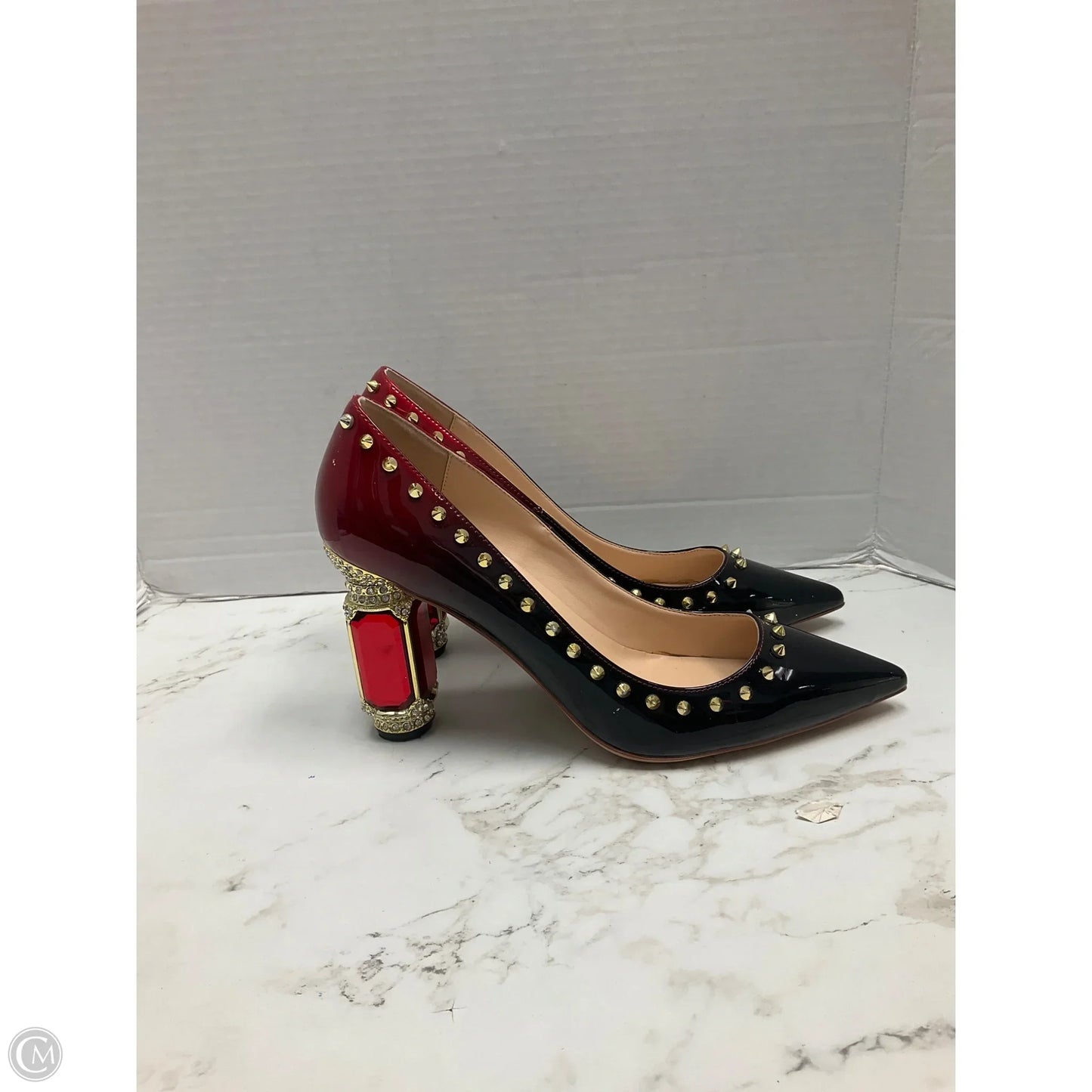 Shoes Heels Stiletto By Cme In Black & Red, Size: 12