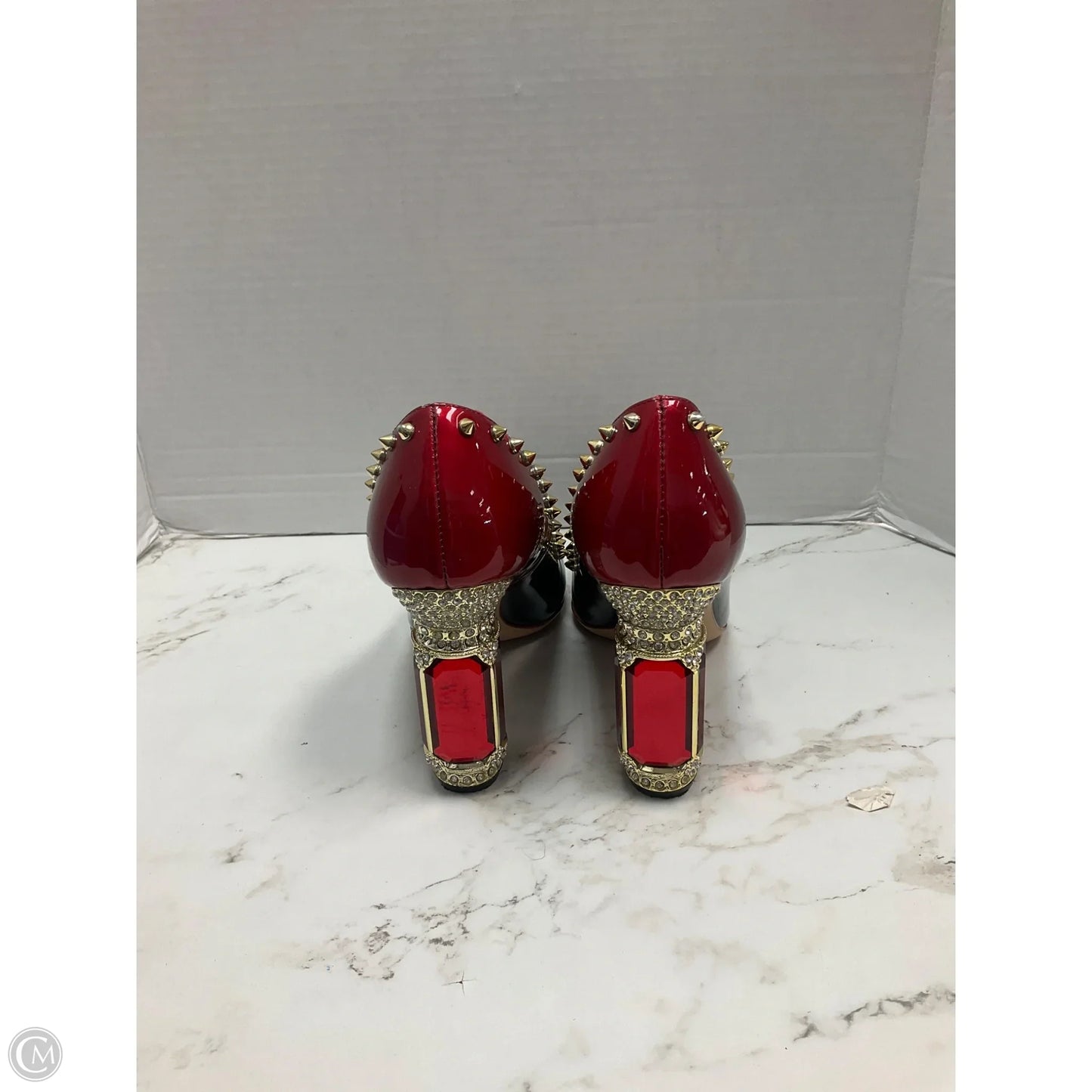 Shoes Heels Stiletto By Cme In Black & Red, Size: 12