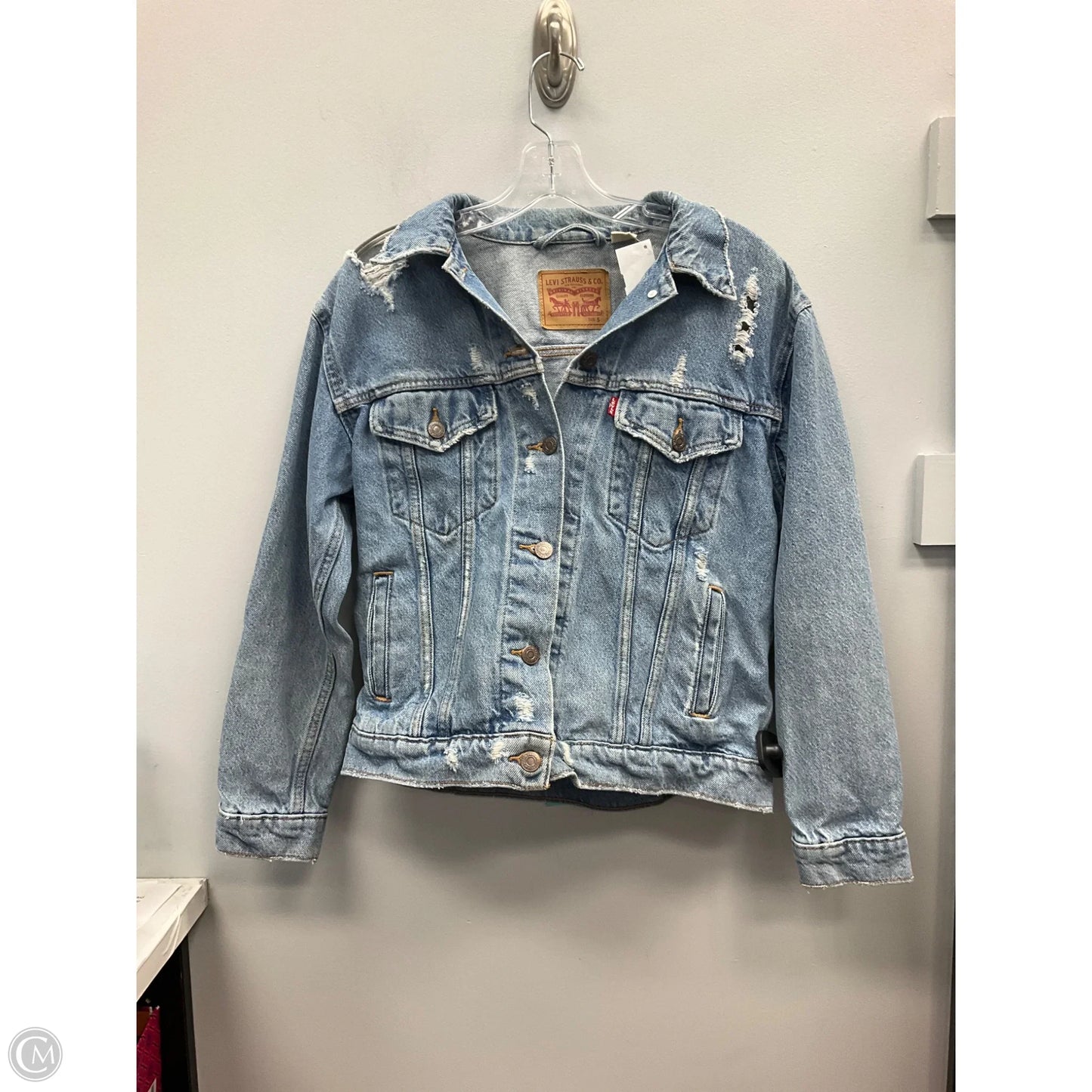 Jacket Denim By Levis In Blue Denim, Size: S