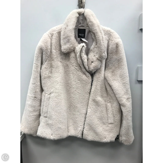 Jacket Faux Fur & Sherpa By Simply Vera In Taupe, Size: L