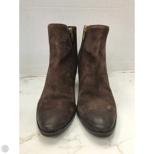 Boots Ankle Heels By Franco Sarto In Brown, Size: 10
