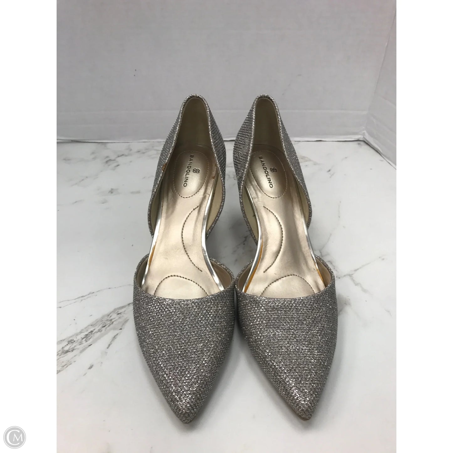 Shoes Heels Kitten By Bandolino In Silver, Size: 7