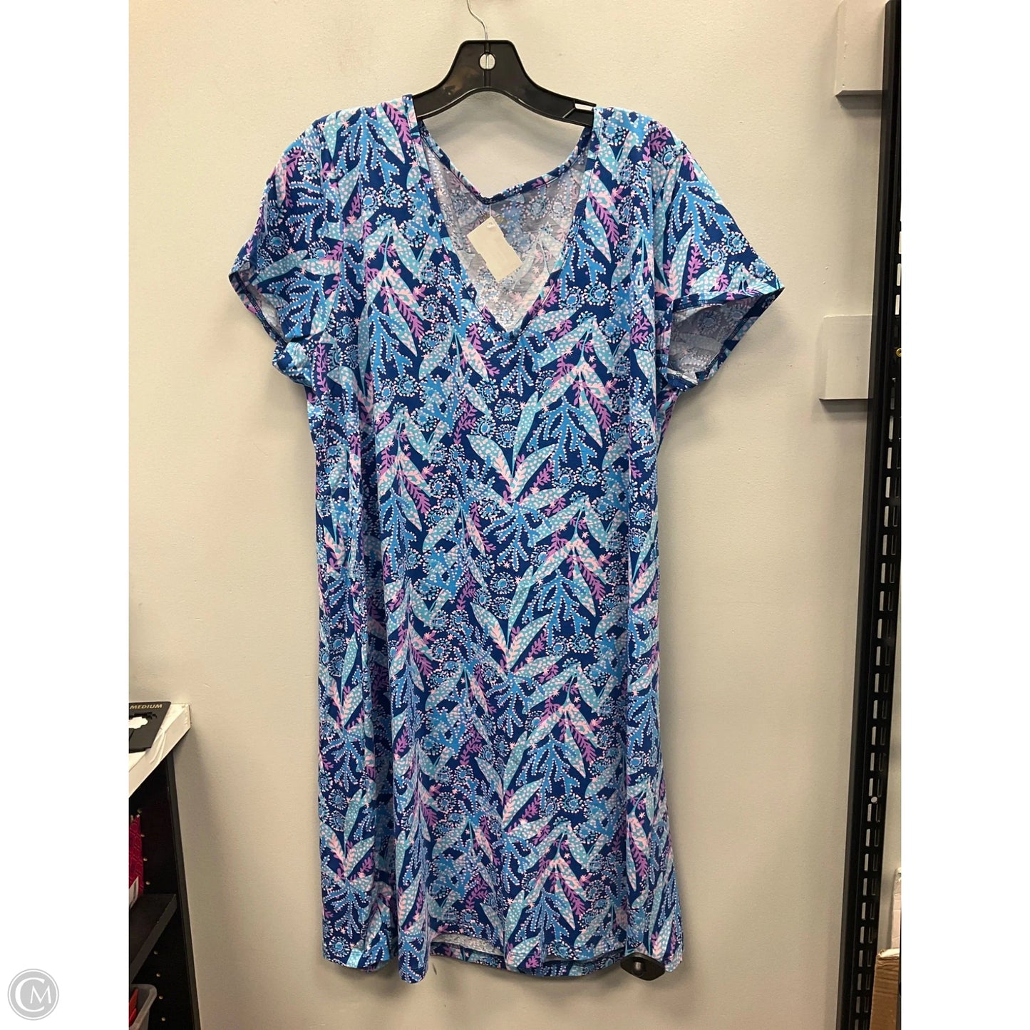 Swimwear Cover-up Designer By Lilly Pulitzer In Blue & Pink, Size: Xxl