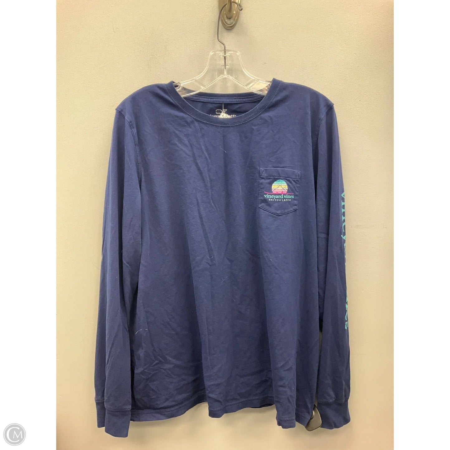 Top Long Sleeve By Vineyard Vines In Navy, Size: Xl