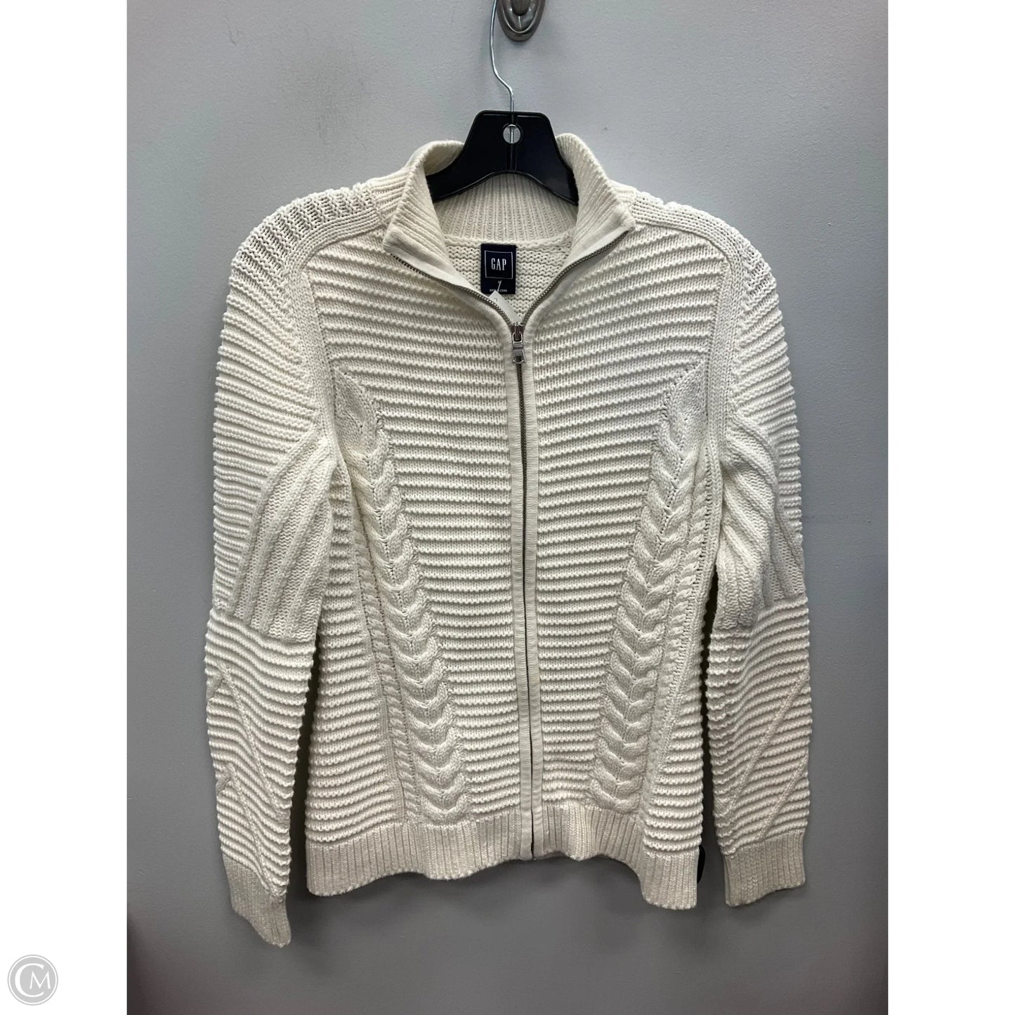 Sweater Cardigan By Gap In Ivory, Size: S