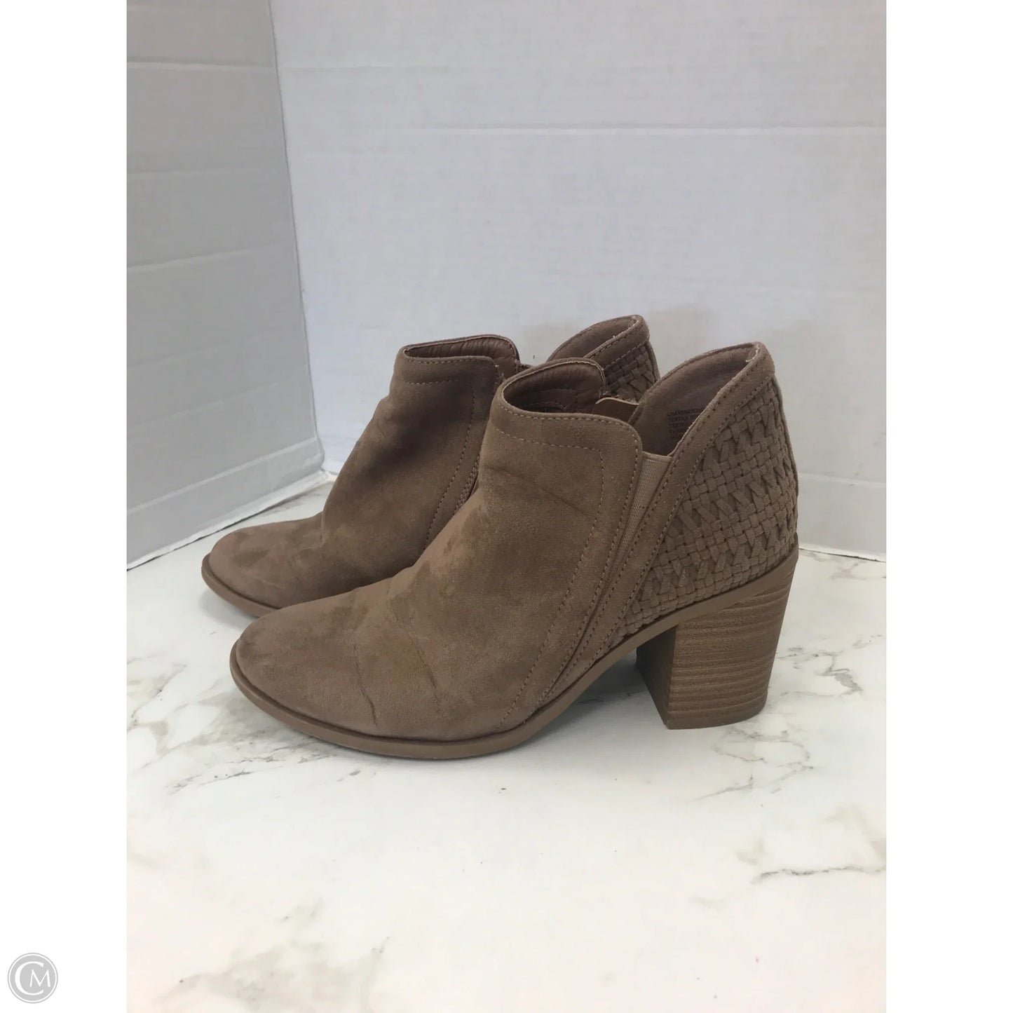 Boots Ankle Heels By Madden Girl In Tan, Size: 7.5