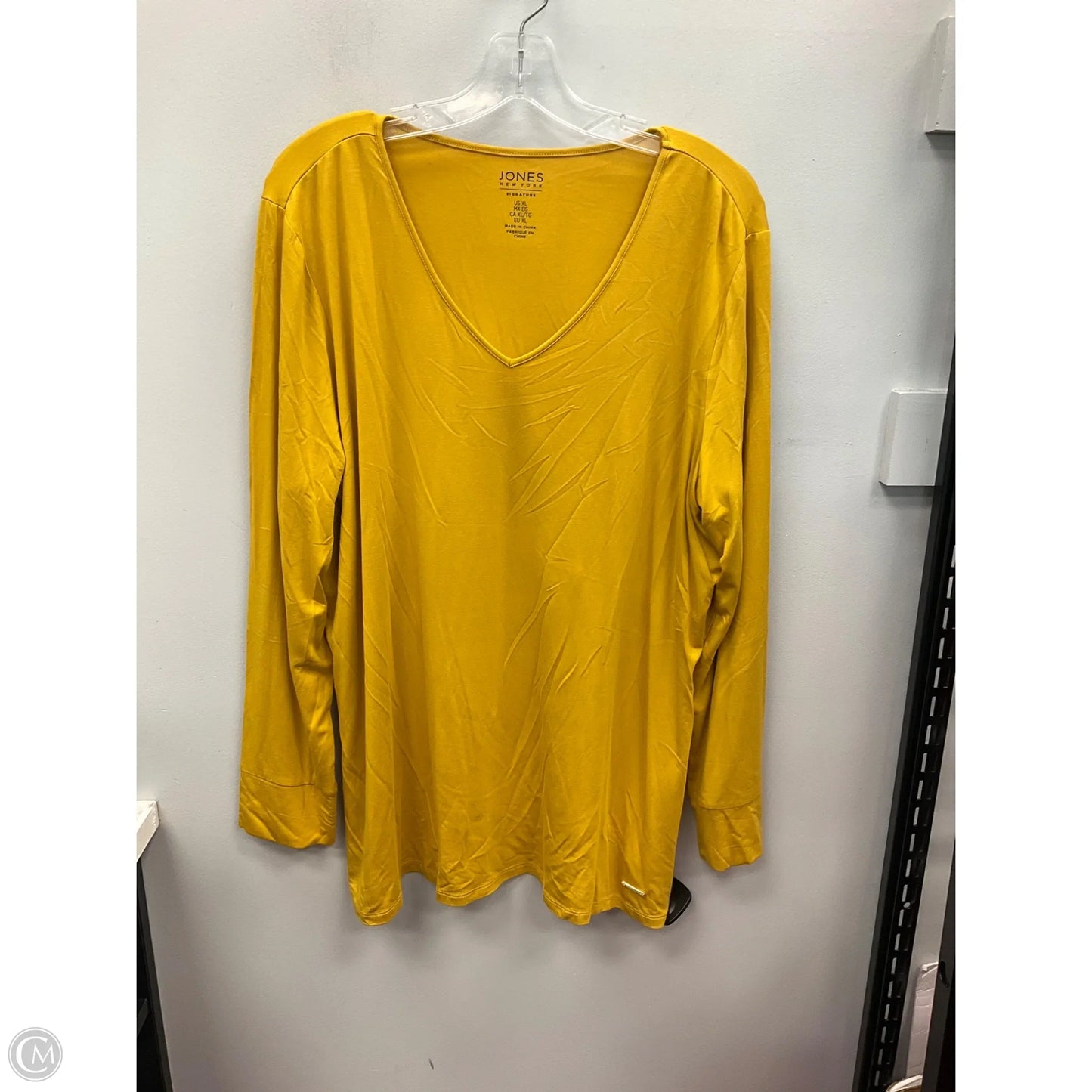 Top Long Sleeve Basic By Jones New York In Gold, Size: Xl