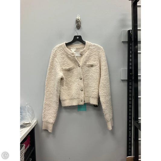 Sweater Cardigan By H&m In Cream, Size: S