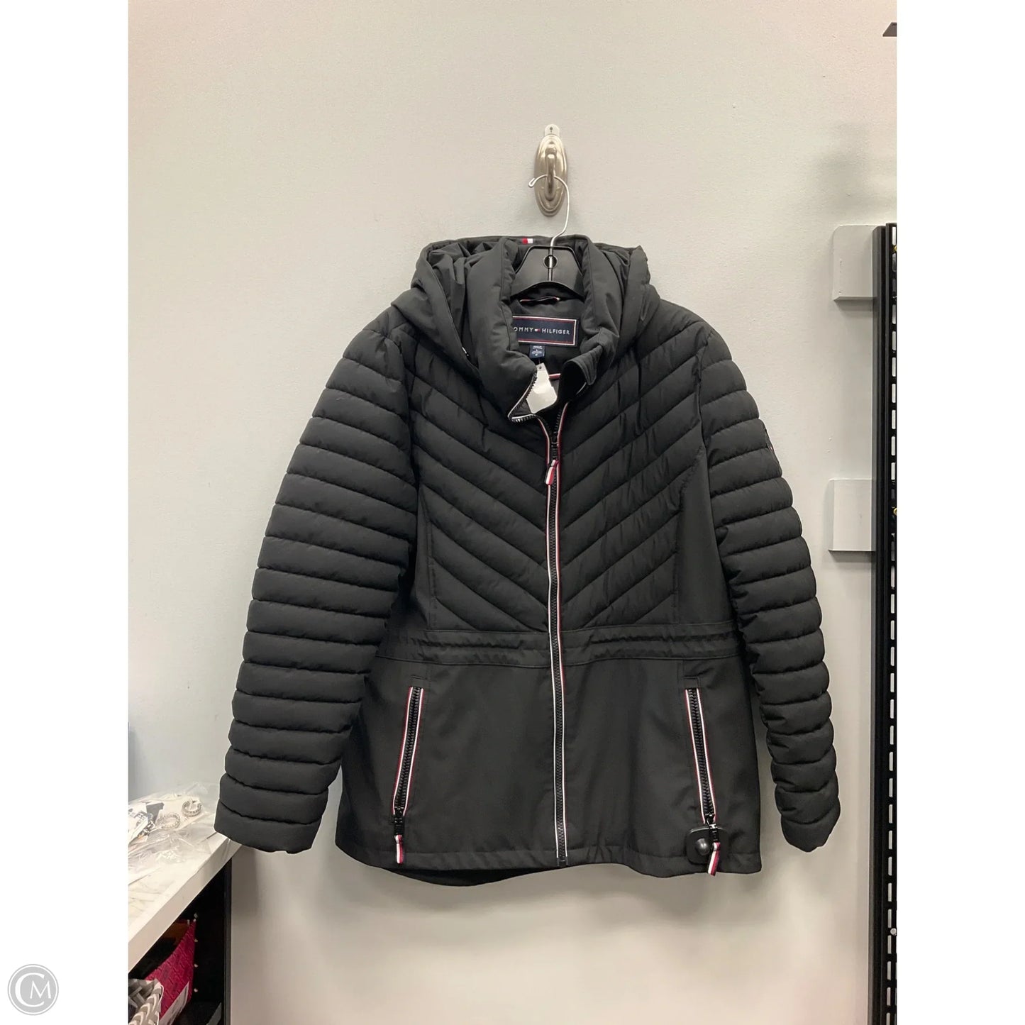 Jacket Puffer & Quilted By Tommy Hilfiger In Black, Size: L