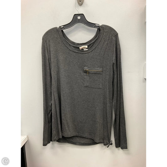 Top Long Sleeve By Zenana Outfitters In Grey, Size: L