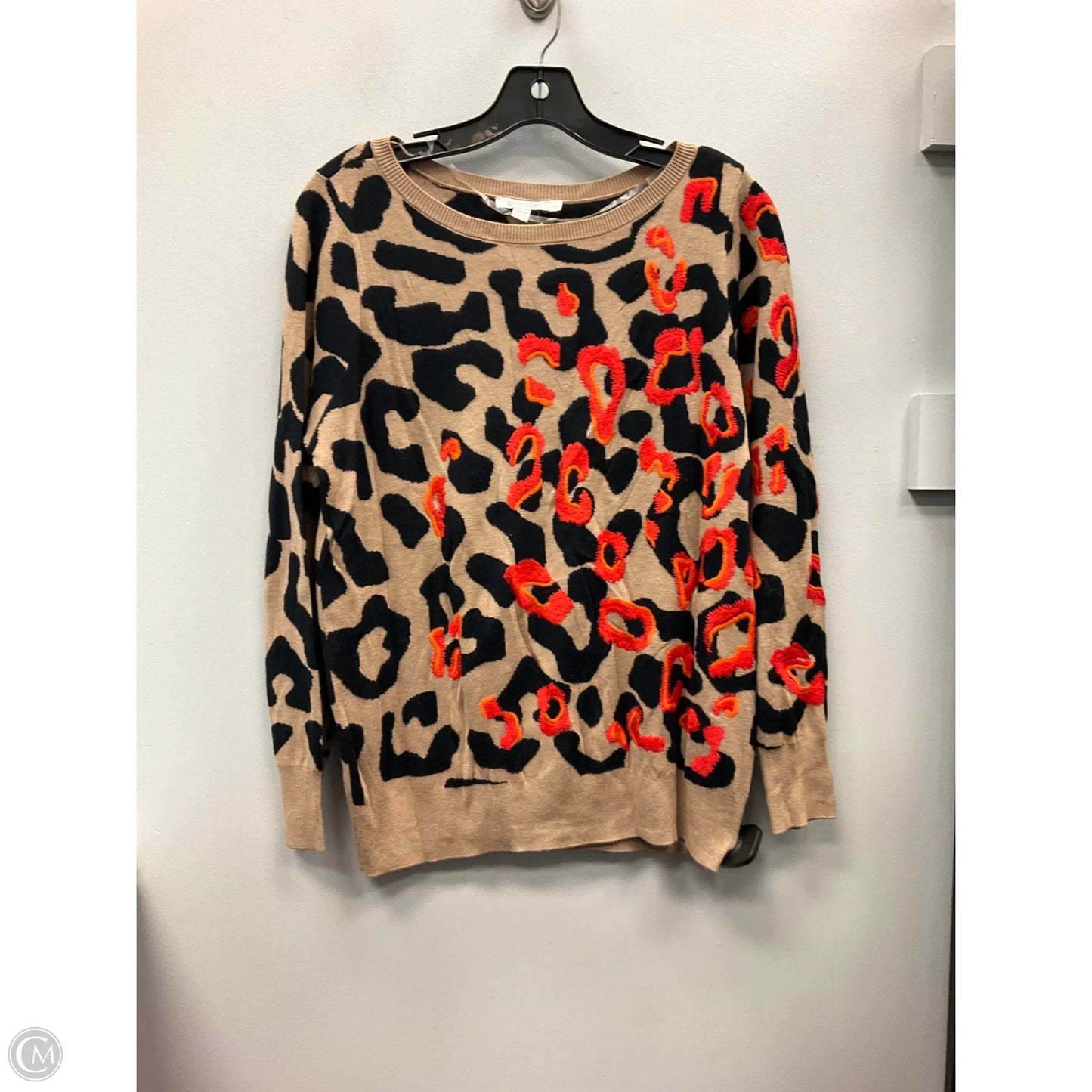 Sweater By Chicos In Animal Print, Size: M