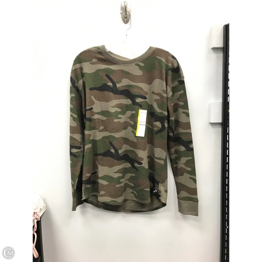 Top Long Sleeve By Time And Tru In Camouflage Print, Size: L