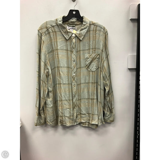 Top Long Sleeve By Tommy Bahama In Plaid Pattern, Size: Xl