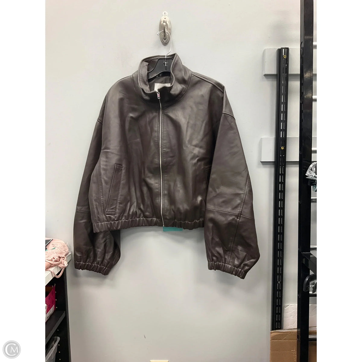 Jacket Leather By H&m In Brown, Size: Xl