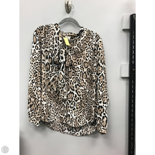 Blouse Long Sleeve By Chicos In Animal Print, Size: L