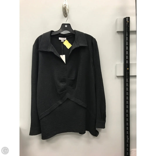 Top Long Sleeve By Calvin Klein In Black, Size: Xl