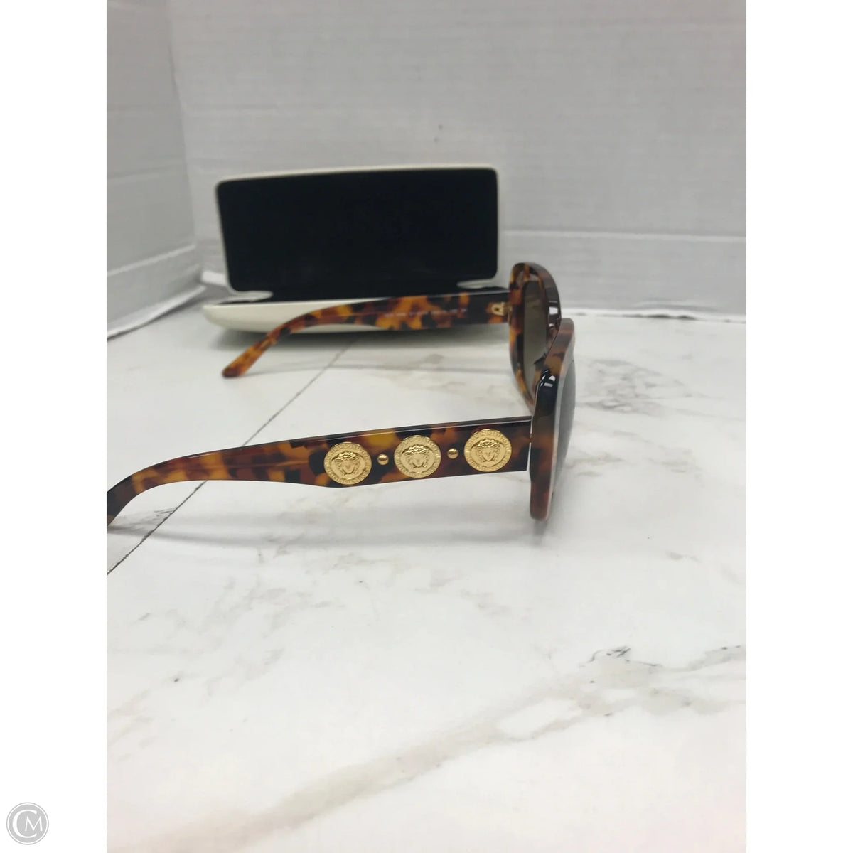 Sunglasses Luxury Designer By Versace, Size: