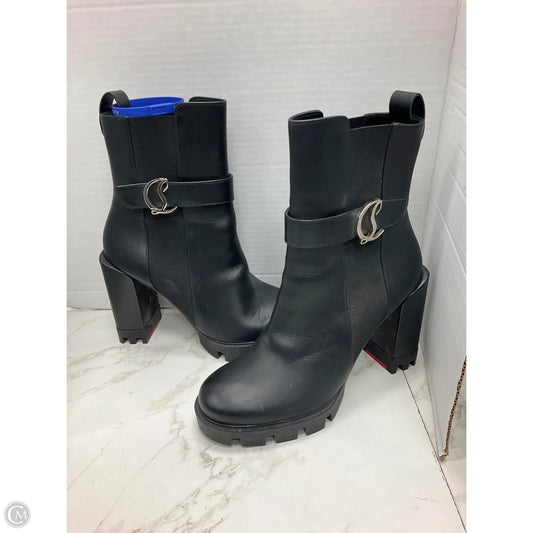 Boots Luxury Designer By Christian Louboutin In Black, Size: 9