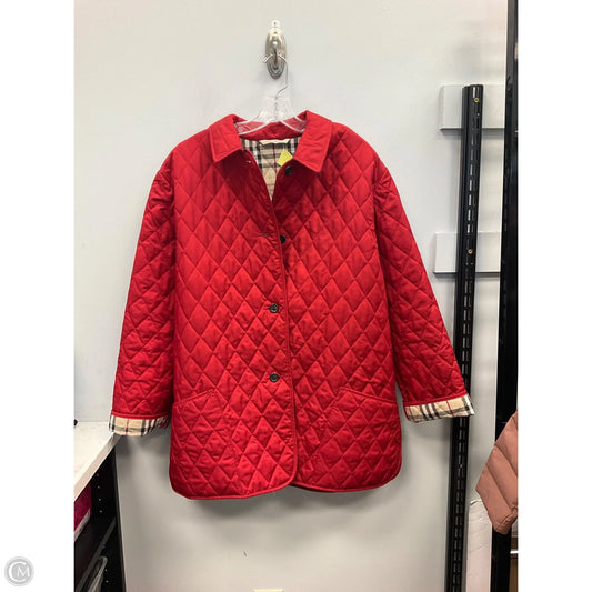 Jacket Luxury Designer By Burberry In Red, Size: L